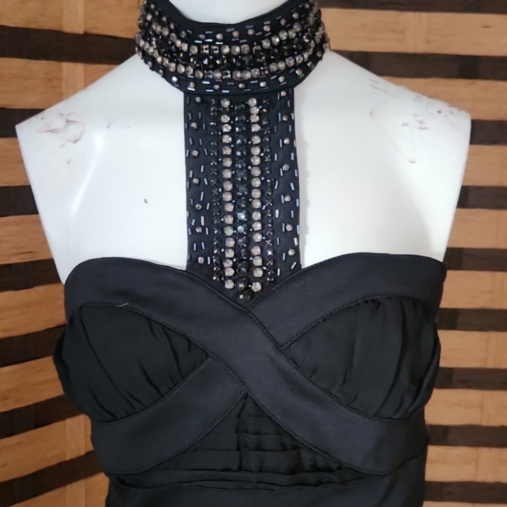 Choker diamond/bead bodycon dress